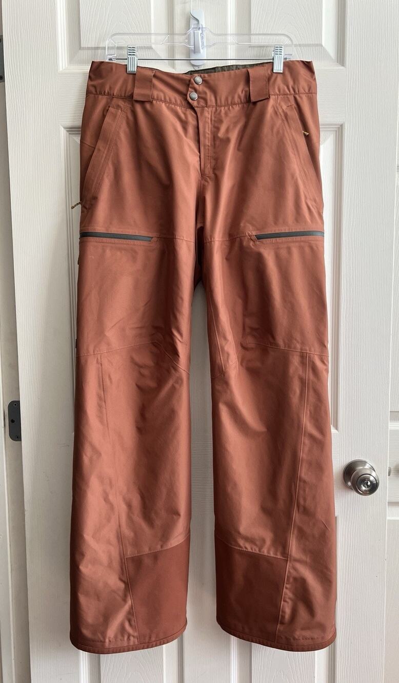 PATAGONIA Men' Powder Town Sisu Brown H2NO Performance Standard Ski Snow Pants M